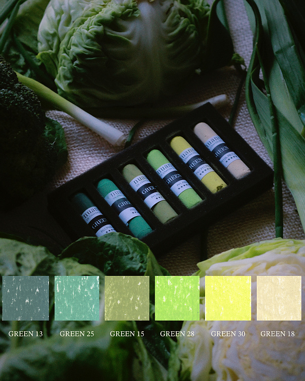 Набор пастели сухой nuance., This is Green-tastic!, 6 шт (зеленые) 606x758